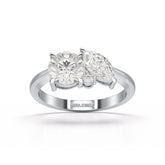 1.4 CT Marquise and Round Cut Lab Diamond Ring